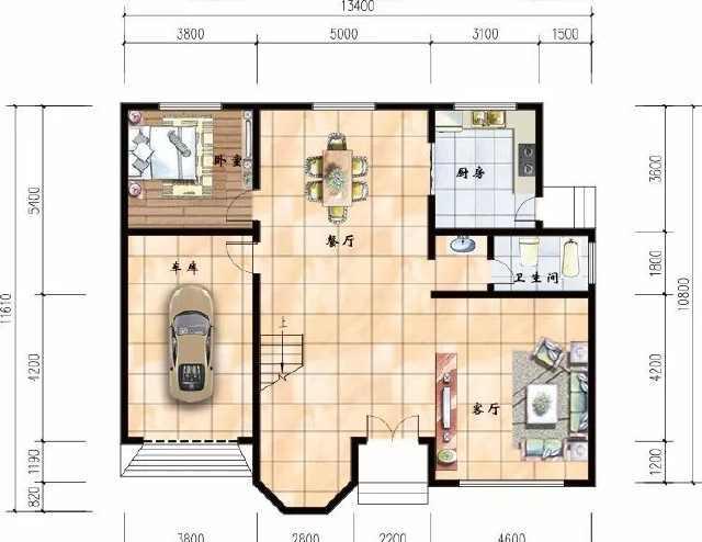 带车库的必一运动官网二层农村别墅采光极好18年建房就选定它了(图3)